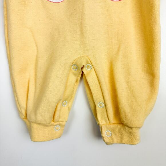 Health-Tex Vintage 90s Easter Bunny Snap Footless Bodysuit Yellow - 9 Months 6-9 - Picture 4 of 6